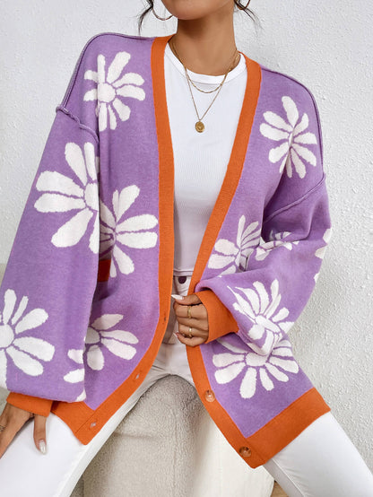Janelle Knit Cardigan - Purple