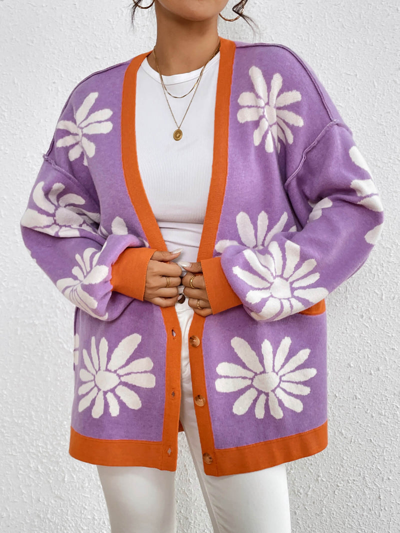 Janelle Knit Cardigan - Purple