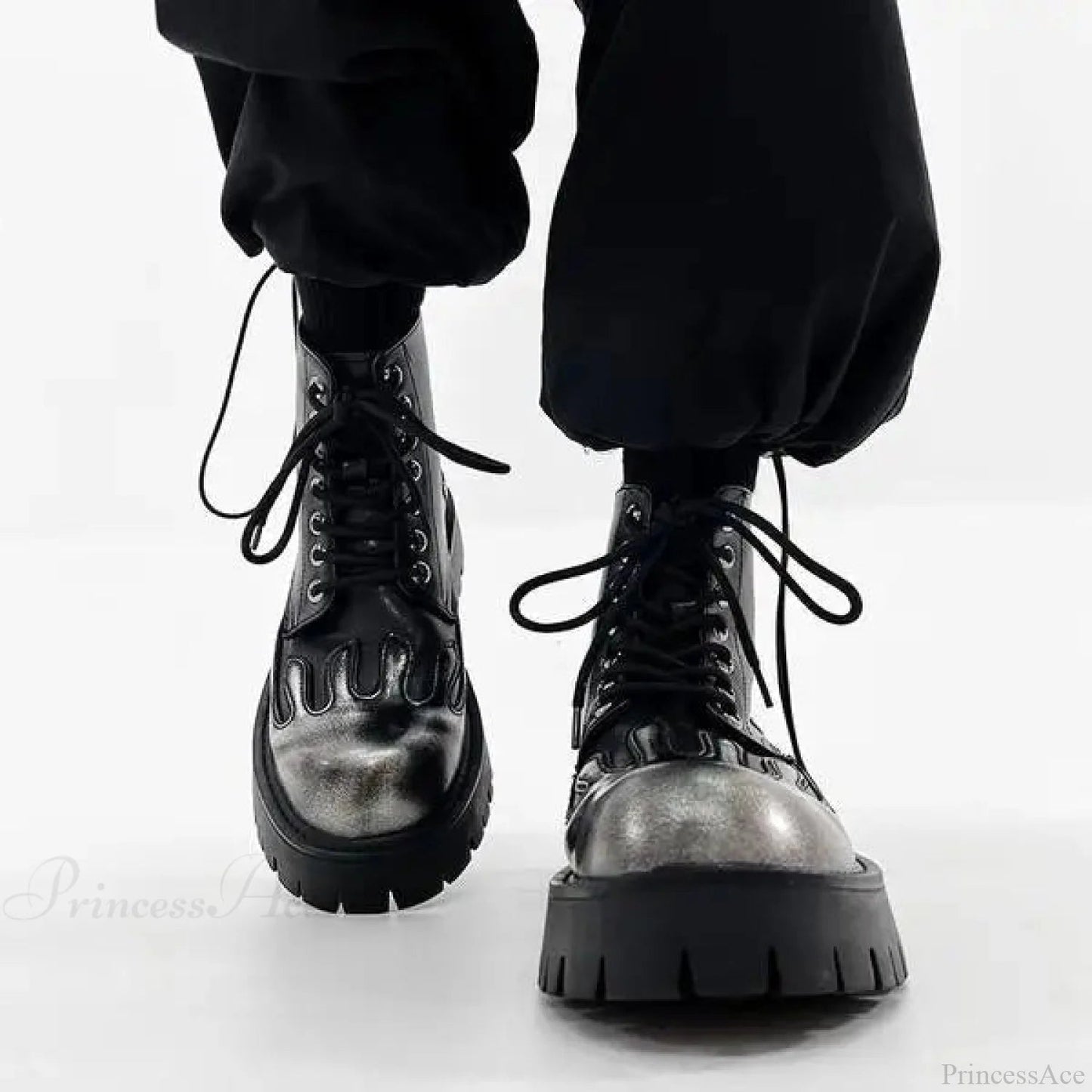 Rebellious Platform Ankle Gothic Motorcycle Boot