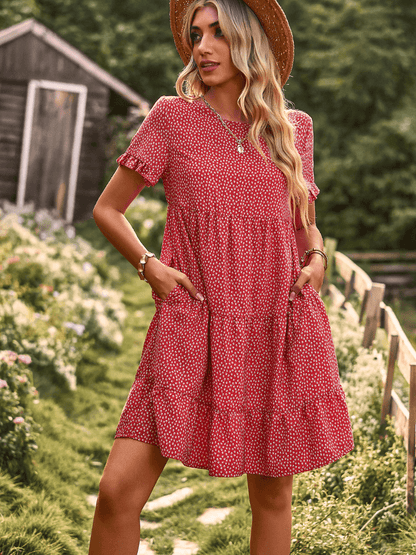 Sunshine Spot Mini Dress - Red