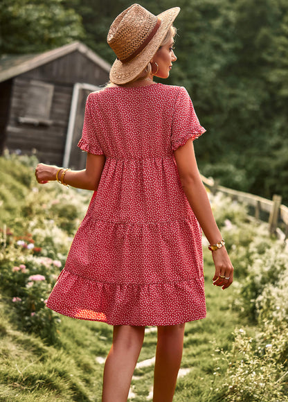 Sunshine Spot Mini Dress - Red