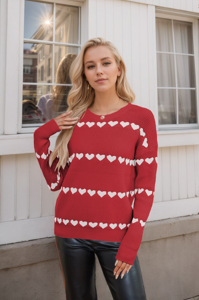 My Hearts Oversized Striped Pullover Sweater