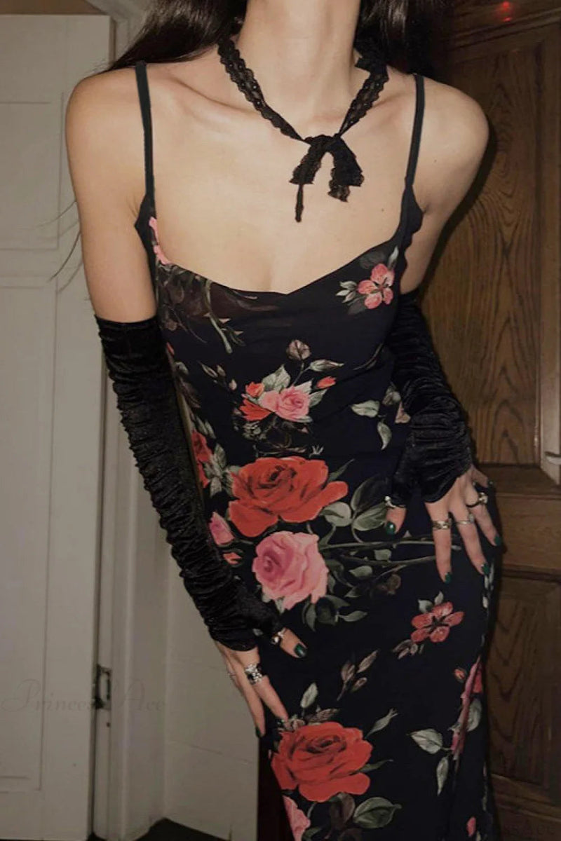 Retro Cami Fitted Bodycon Maxi Dress