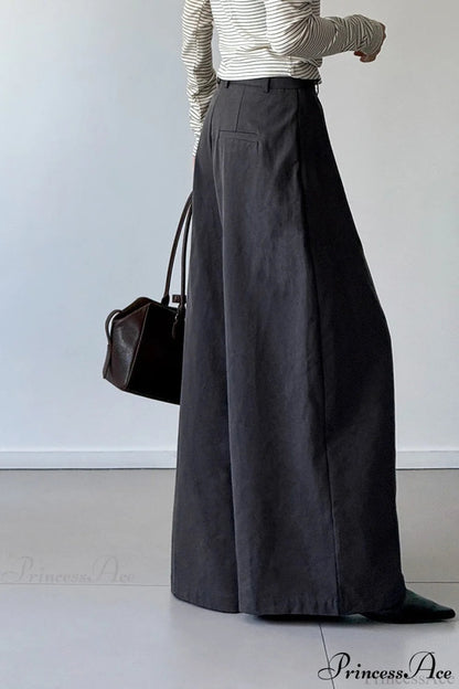 Retro Relaxed High-waisted Wide-leg Pants