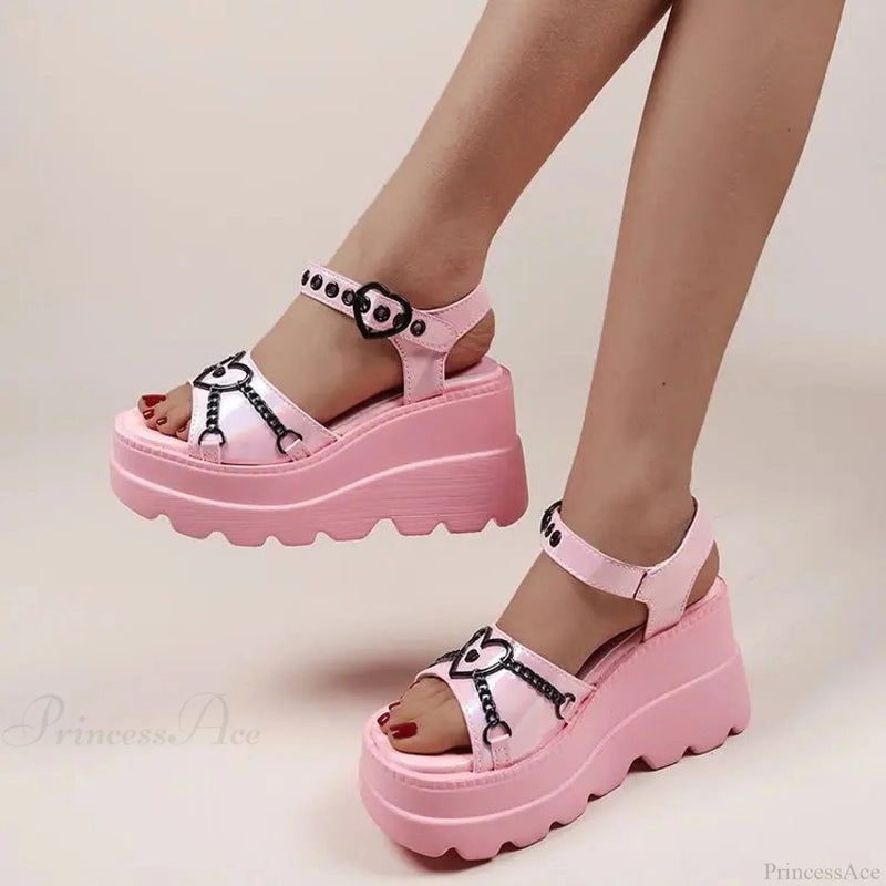 Rose Wedge Medieval Platform Sandal
