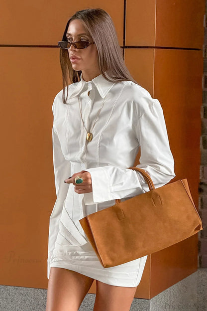 Ruched Slim Fitted Waist Mini Dress