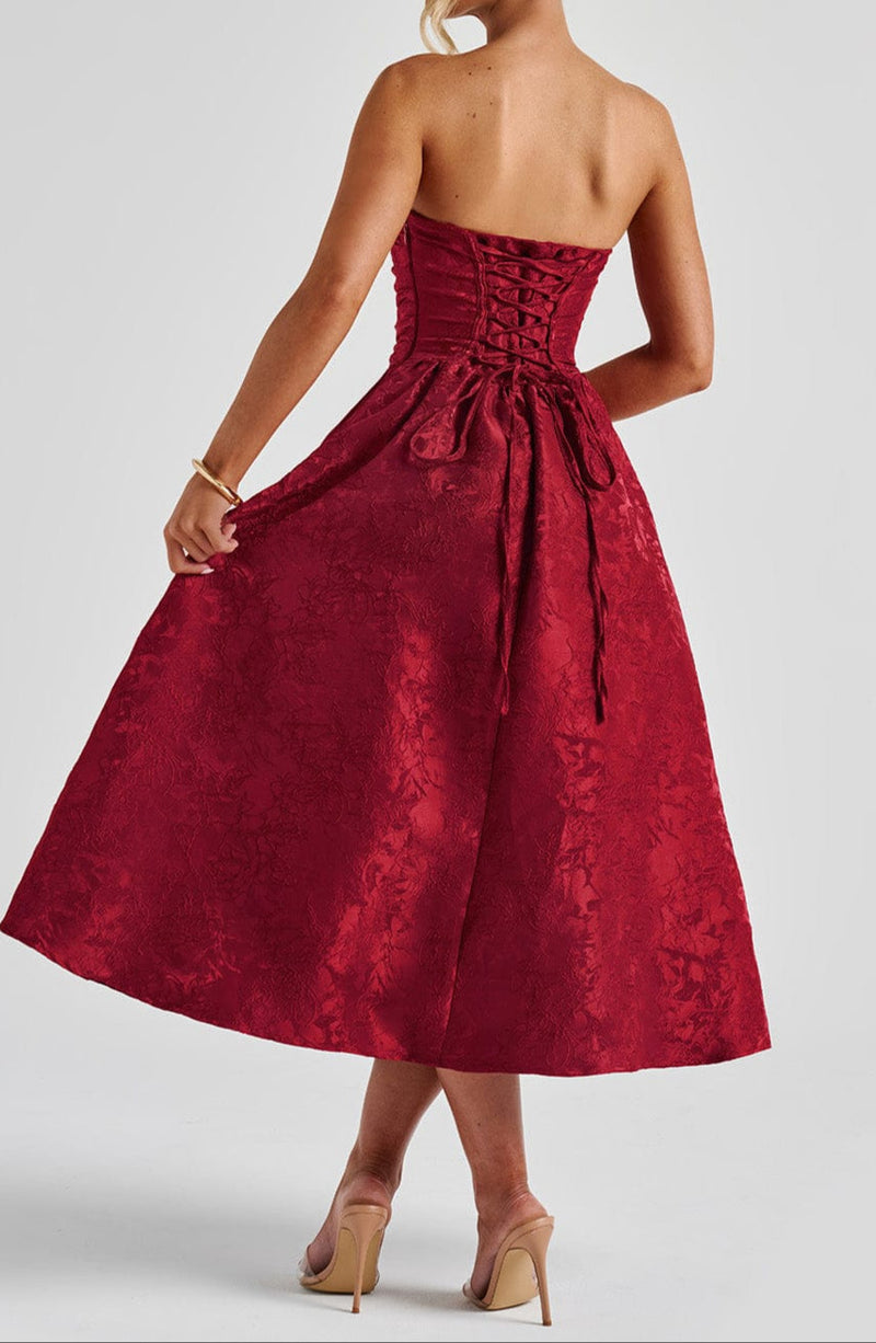 Isotta Midi Dress - Red