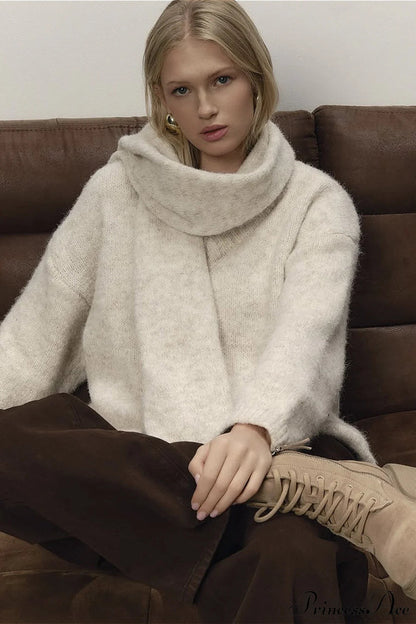 Soft Wool Crew Neck Loose Slouchy Sweater