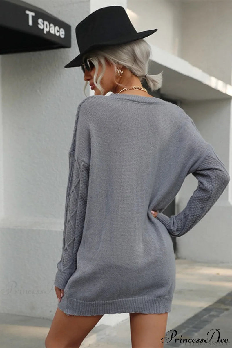 Cable-knit Wool Mini Dress