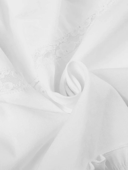 White Y2k Slit Layered Midi Skirt
