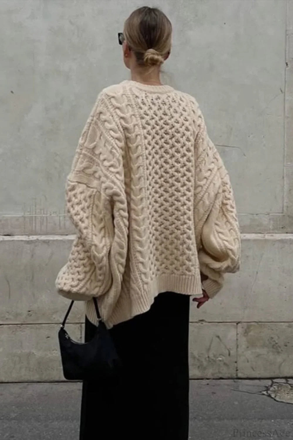Crewneck Lantern Sleeve Loose Sweater