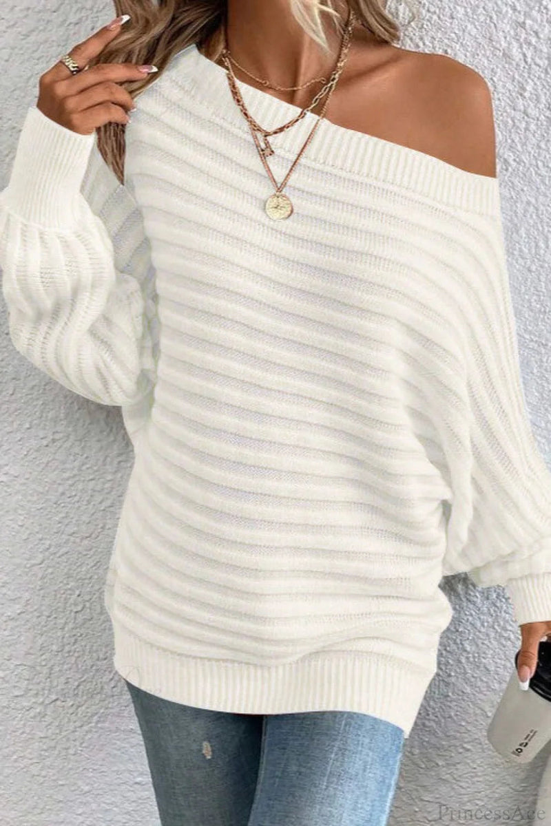 Off-the-shoulder Batwing Sleeve Sweater