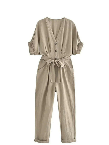 Step Into : Color Slim Long Jumpsuit.