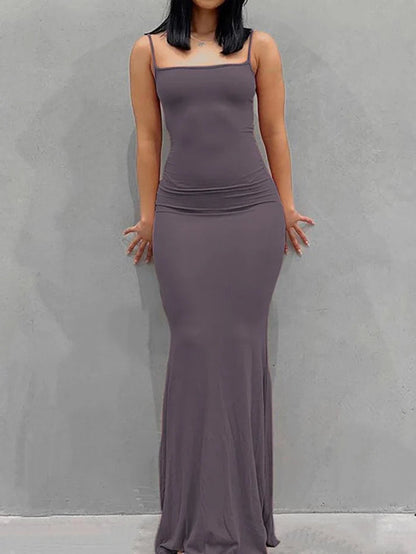 Classic Strap Bodycon Rib Maxi Dress