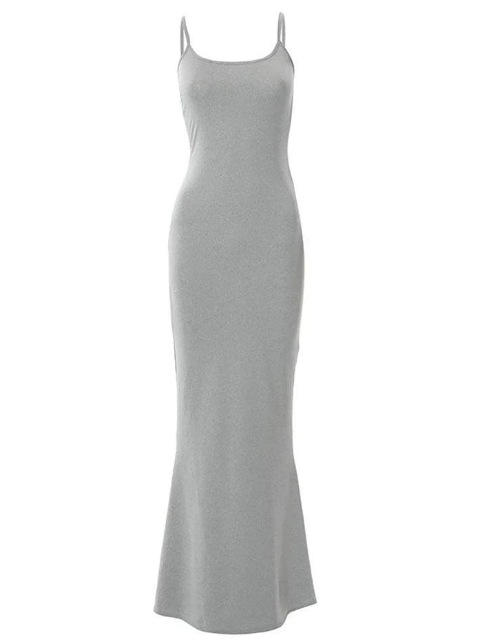 Classic Strap Bodycon Rib Maxi Dress