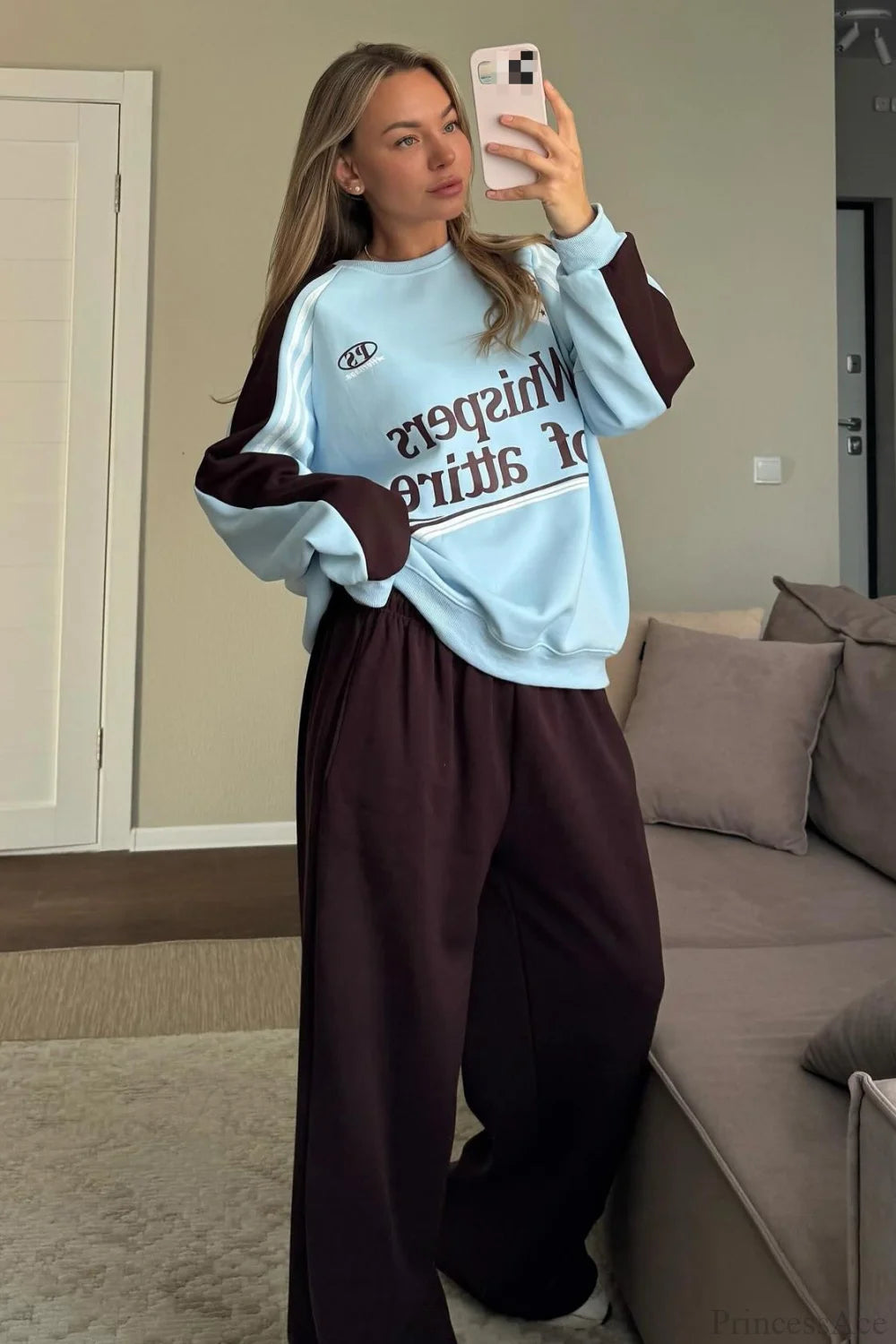 Street Style Colorful Stand Collar Oversized Comfy Two Piece Set