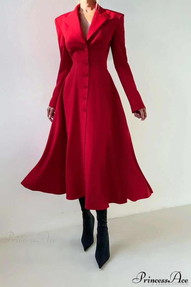 Structured Shoulder Blazer Maxi Dress
