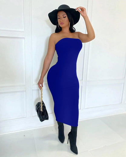 Summer Sleeveless Wrapped Long Beach Midi Dresses