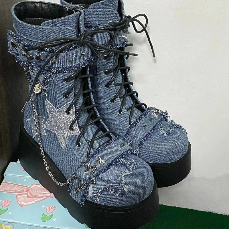 Sweet Lolita Y2k High-heeled Gothic Platform Boot