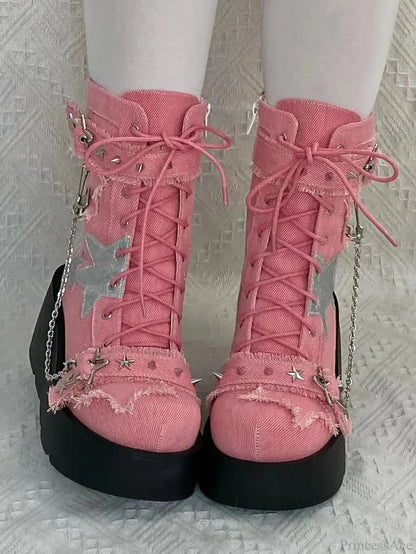 Sweet Lolita Y2k High-heeled Gothic Platform Boot