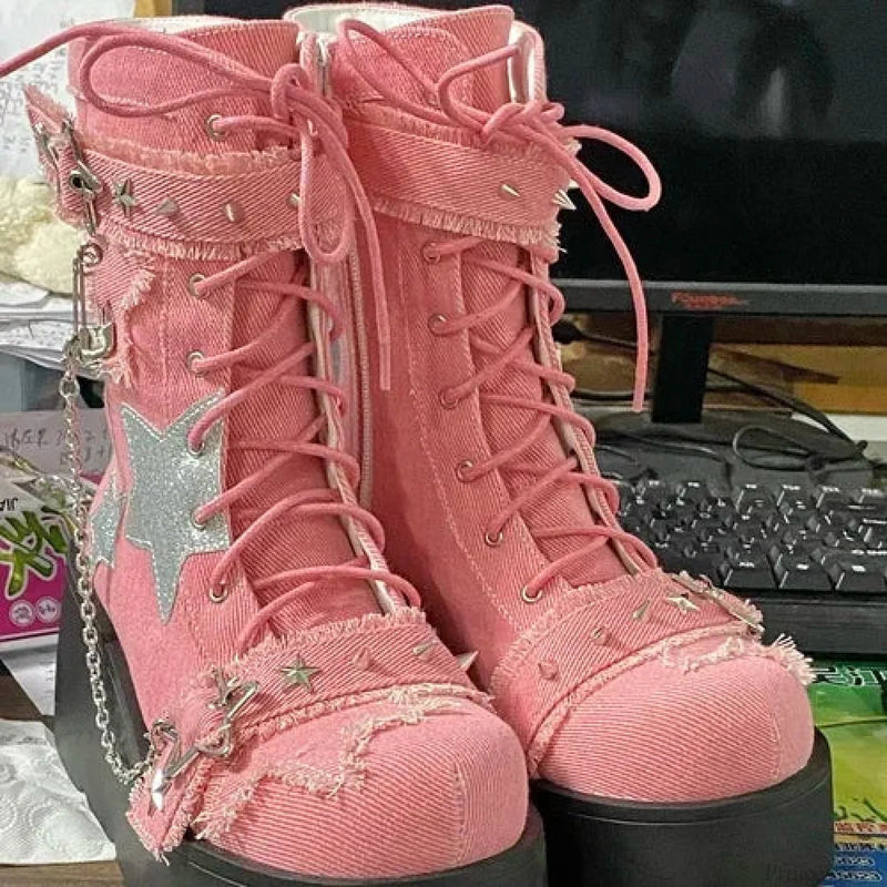 Sweet Lolita Y2k High-heeled Gothic Platform Boot