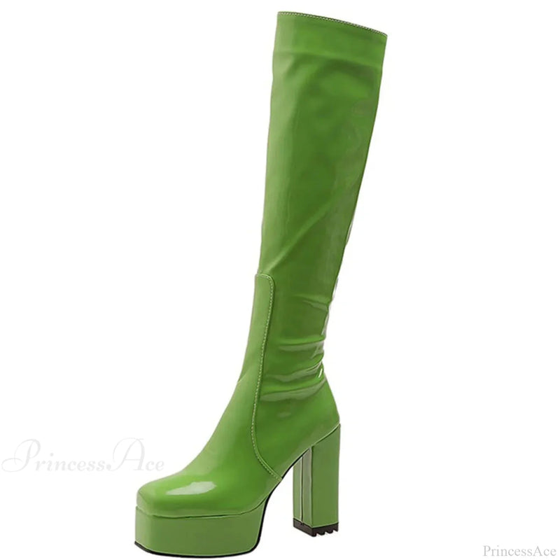 Sweetheart Love Heart Print Dark Block Boot