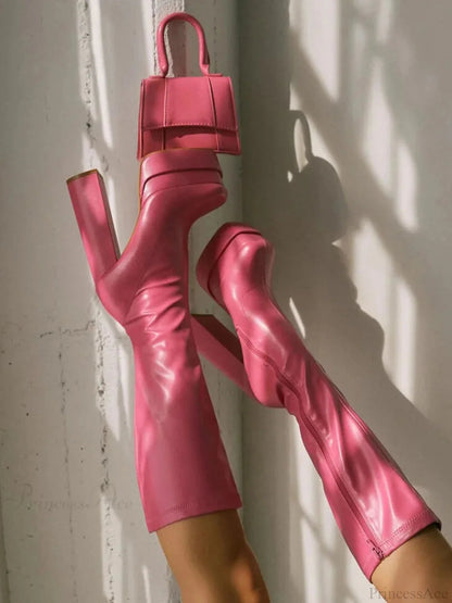 Tall Heeled Above the Knee Platform Winter Boot