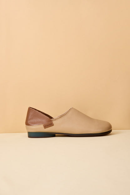 Rumour Has It | Livia Leather Flats - Taupe