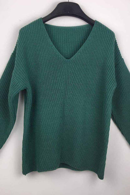 V-neck Knitted Sweater(5 Colors)