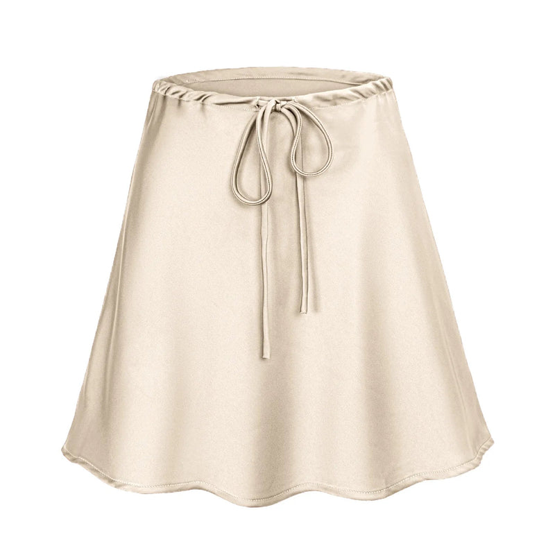 Satin Short Skirt for | High Waist Red Mini Skirt