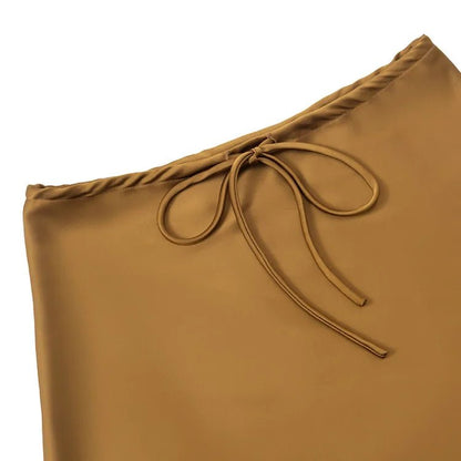 Satin Short Skirt for | High Waist Red Mini Skirt