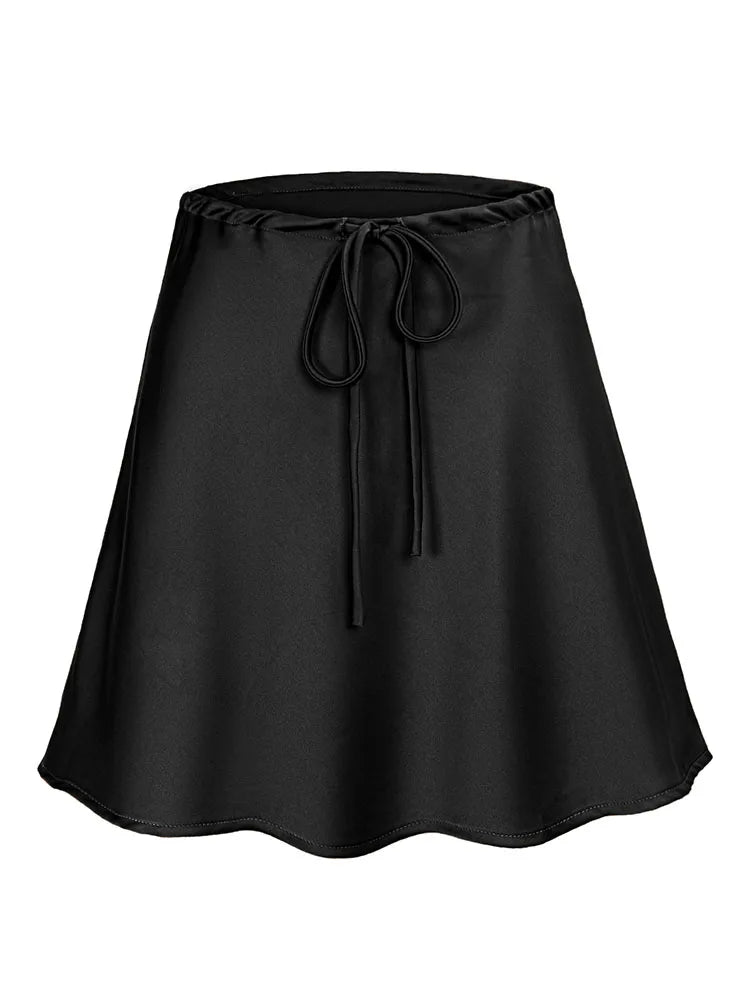 Satin Short Skirt for | High Waist Red Mini Skirt