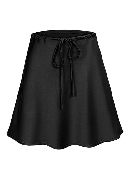 Satin Short Skirt for | High Waist Red Mini Skirt