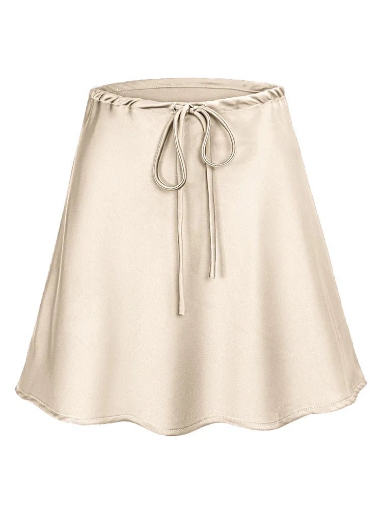 Satin Short Skirt for | High Waist Red Mini Skirt