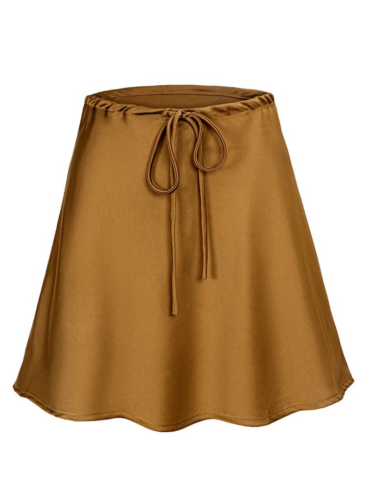 Satin Short Skirt for | High Waist Red Mini Skirt