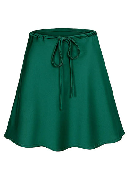 Satin Short Skirt for | High Waist Red Mini Skirt