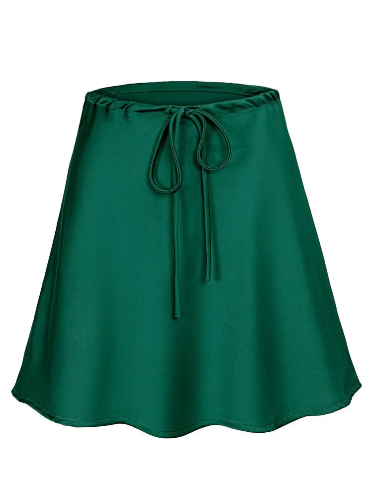 Satin Short Skirt for | High Waist Red Mini Skirt