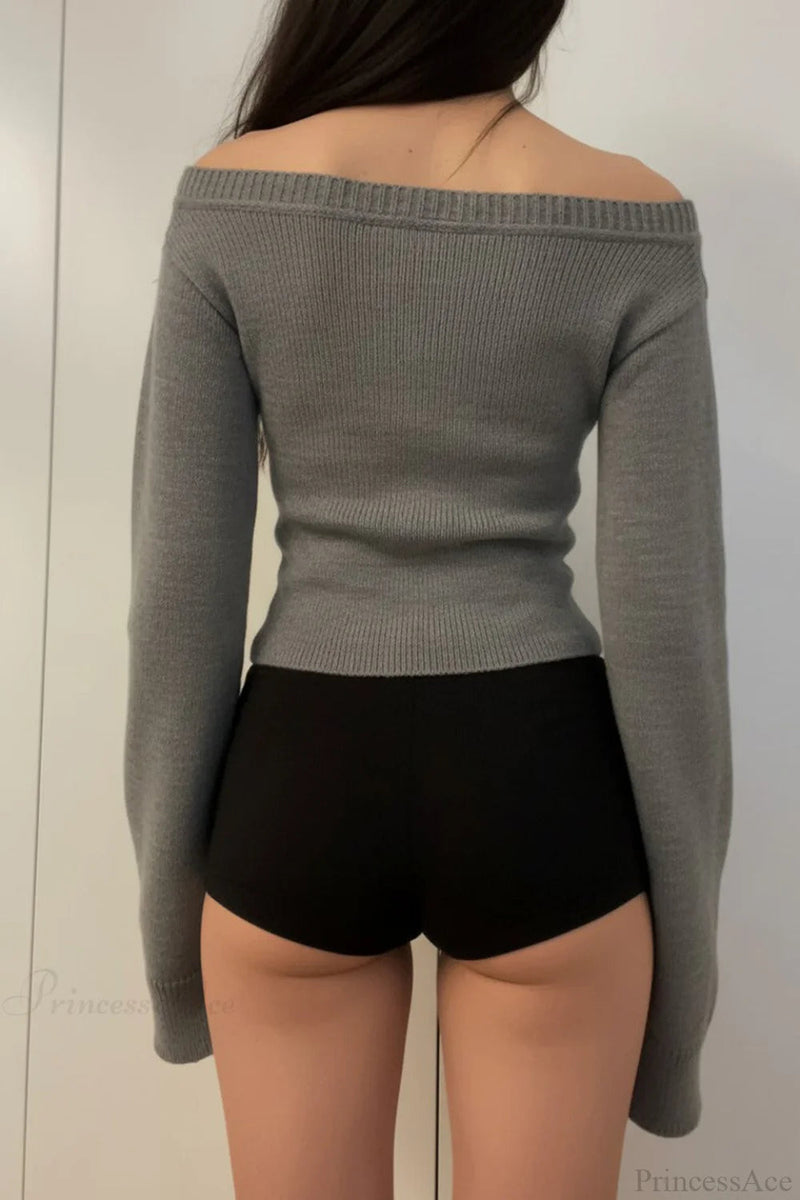 V Neck Slim Knit Sweater