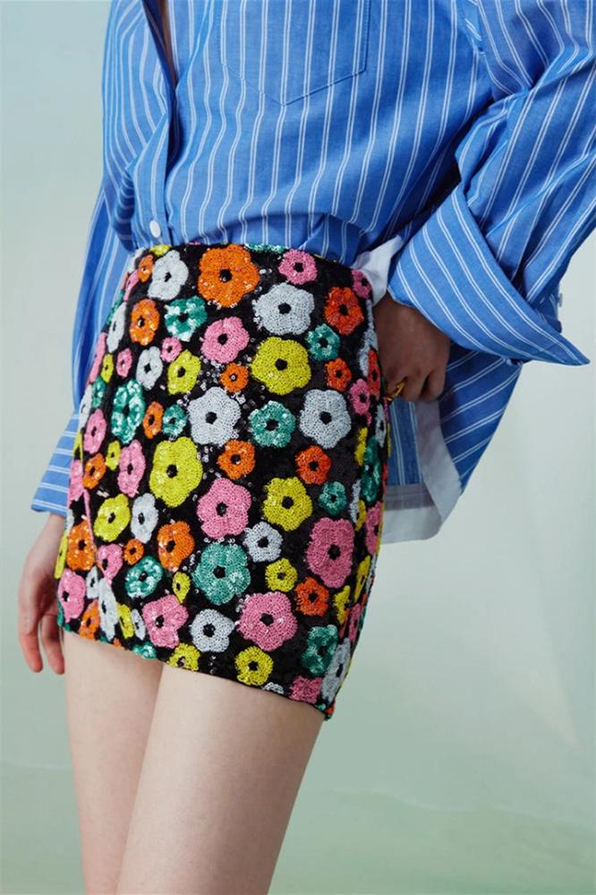Vera Sequins Mini Skirt