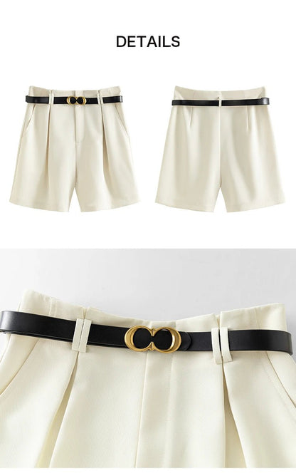 Vestes Novas White High Waist Shorts
