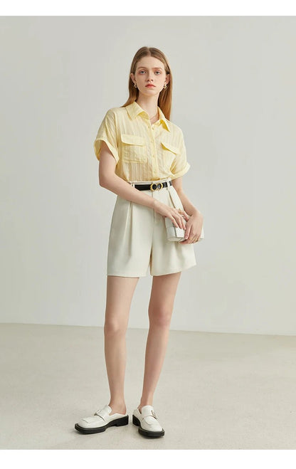 Vestes Novas White High Waist Shorts