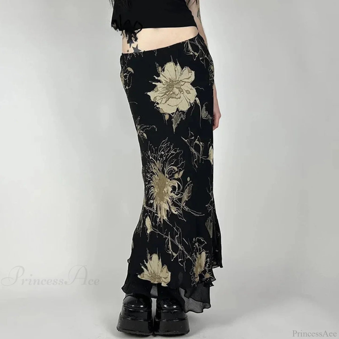 Flowery Fairycore Long Skirt