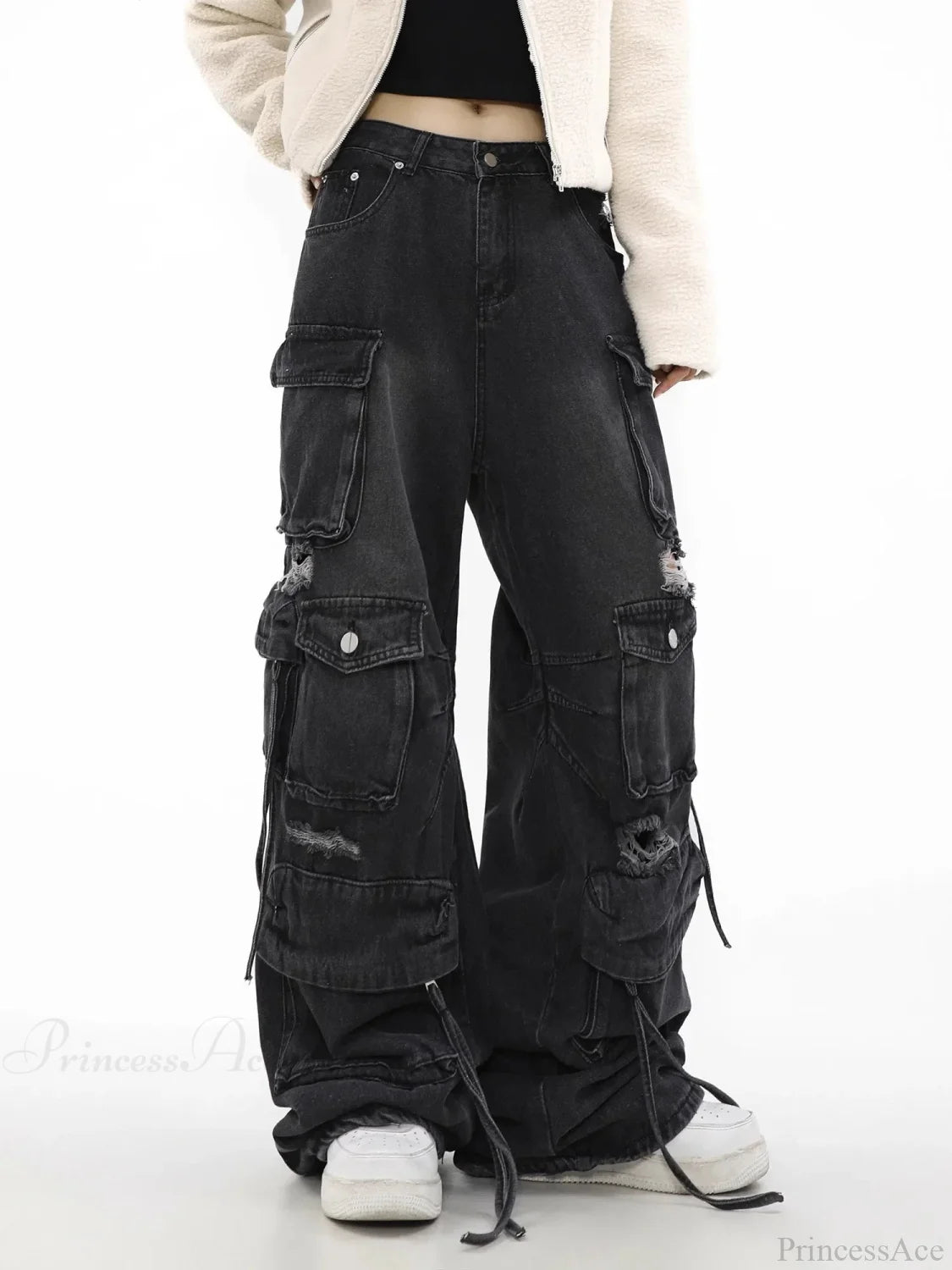 Gothic Broad-leg Ebony Denim Pant