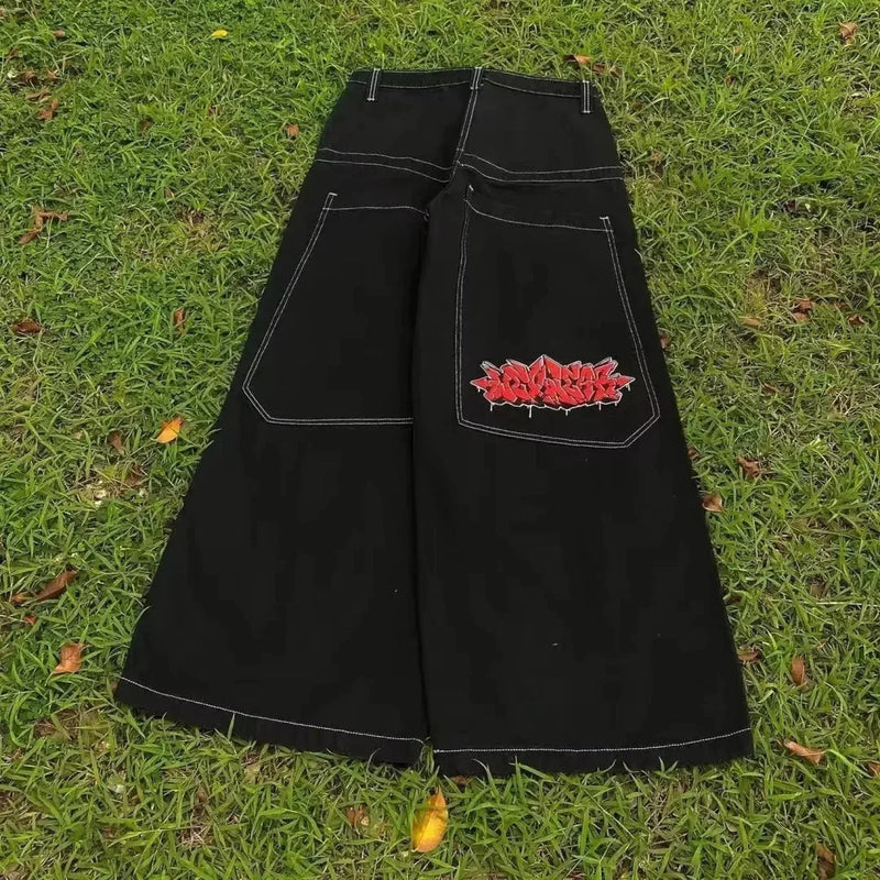 Gothic Cross Wings Stitched Pants