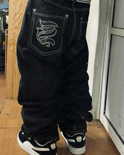 Gothic Cross Wings Stitched Pants