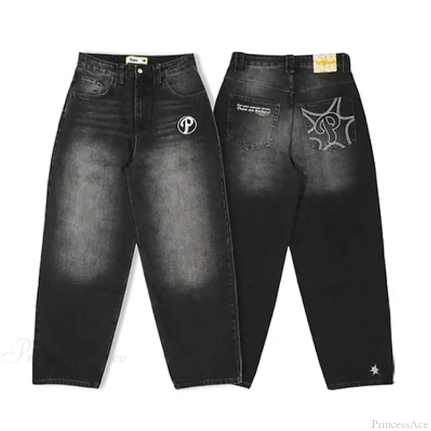 Gothic Cross Wings Stitched Pants