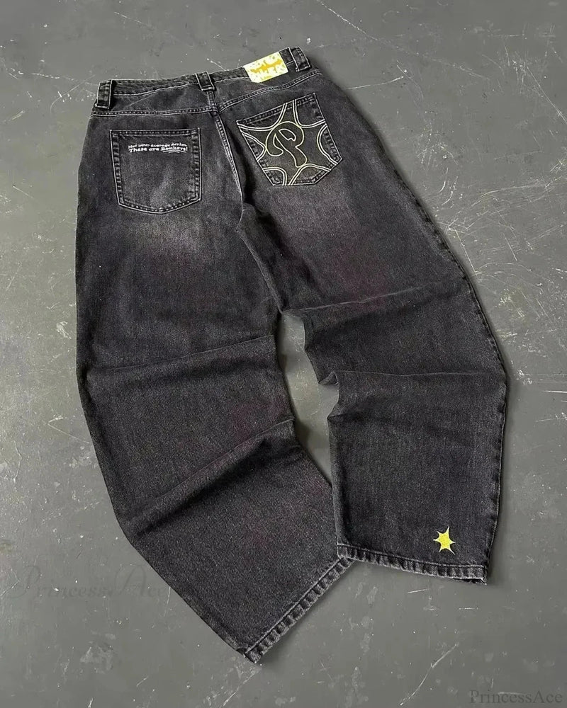 Gothic Cross Wings Stitched Pants