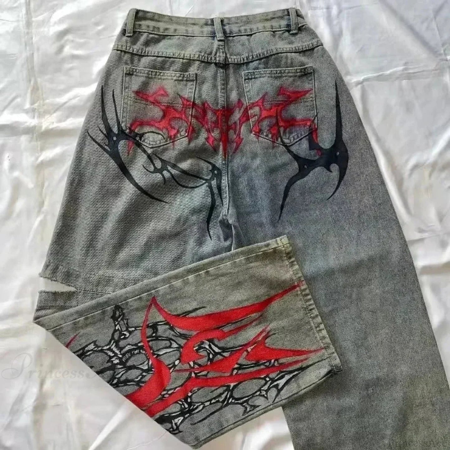 Gothic Cross Wings Stitched Pants