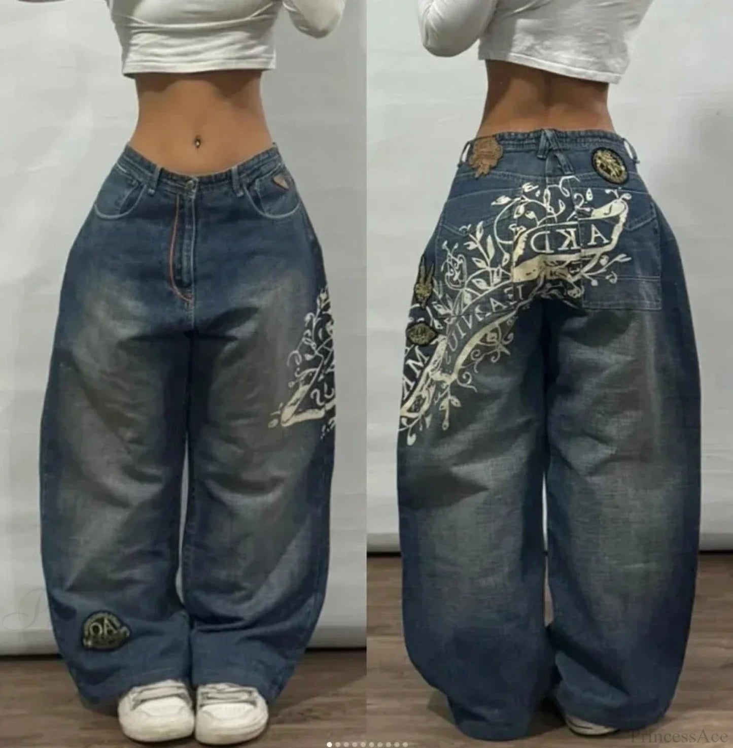 Gothic Cross Wings Stitched Pants