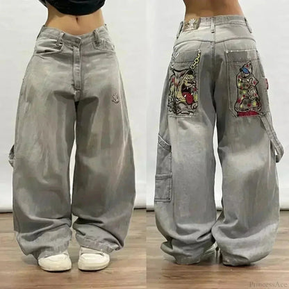 Gothic Cross Wings Stitched Pants